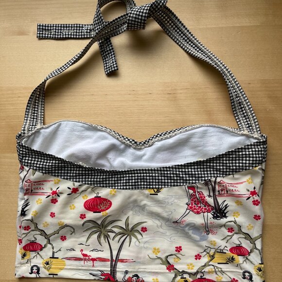 EUC Vintage 90s Pinup Style Bathing Suit Top - Picture 4 of 11